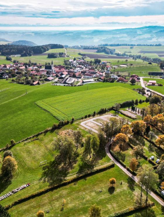 Campingplatz von Oben im Bayrischen Wald 